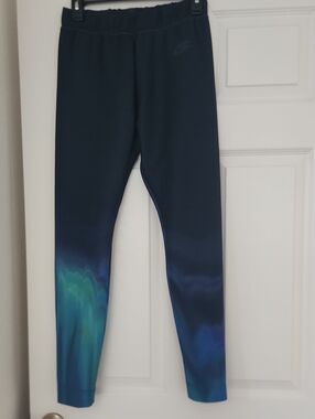 Nike Womens Navy Leggings with Teal & Blue Ombre